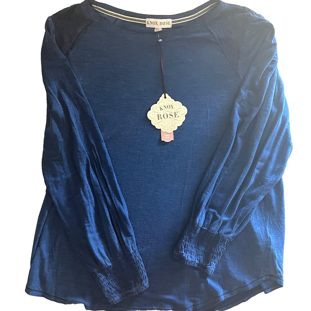 Knox Rose top XXL Lace Indigo Blue NWT